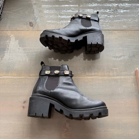 Steve Madden Black Amulet Ankle Boot Sz 9 - Picture 5 of 11